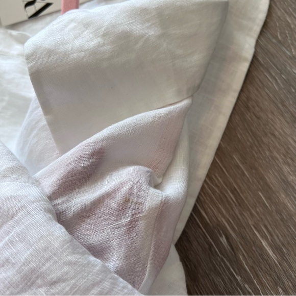 NWT zara white 100% linen polo oversized shirt - Picture 8 of 9